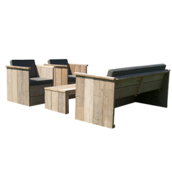 Used wood lounge set model 20141 / 12713 