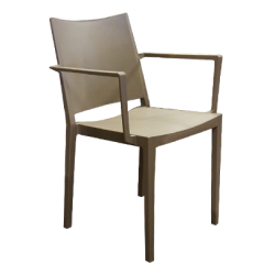 Gastronomie outdoor stuhl modell 17882 Taupe mit armlehne