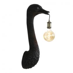 Wandlamp struisvogel zwart Model 25x19x72cm